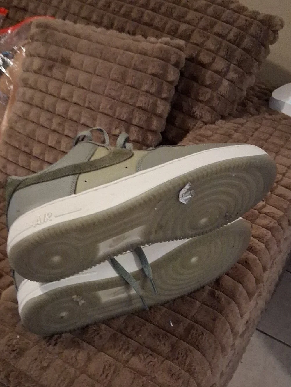 Nike Olive Green and Gray Low-Top Sneakers